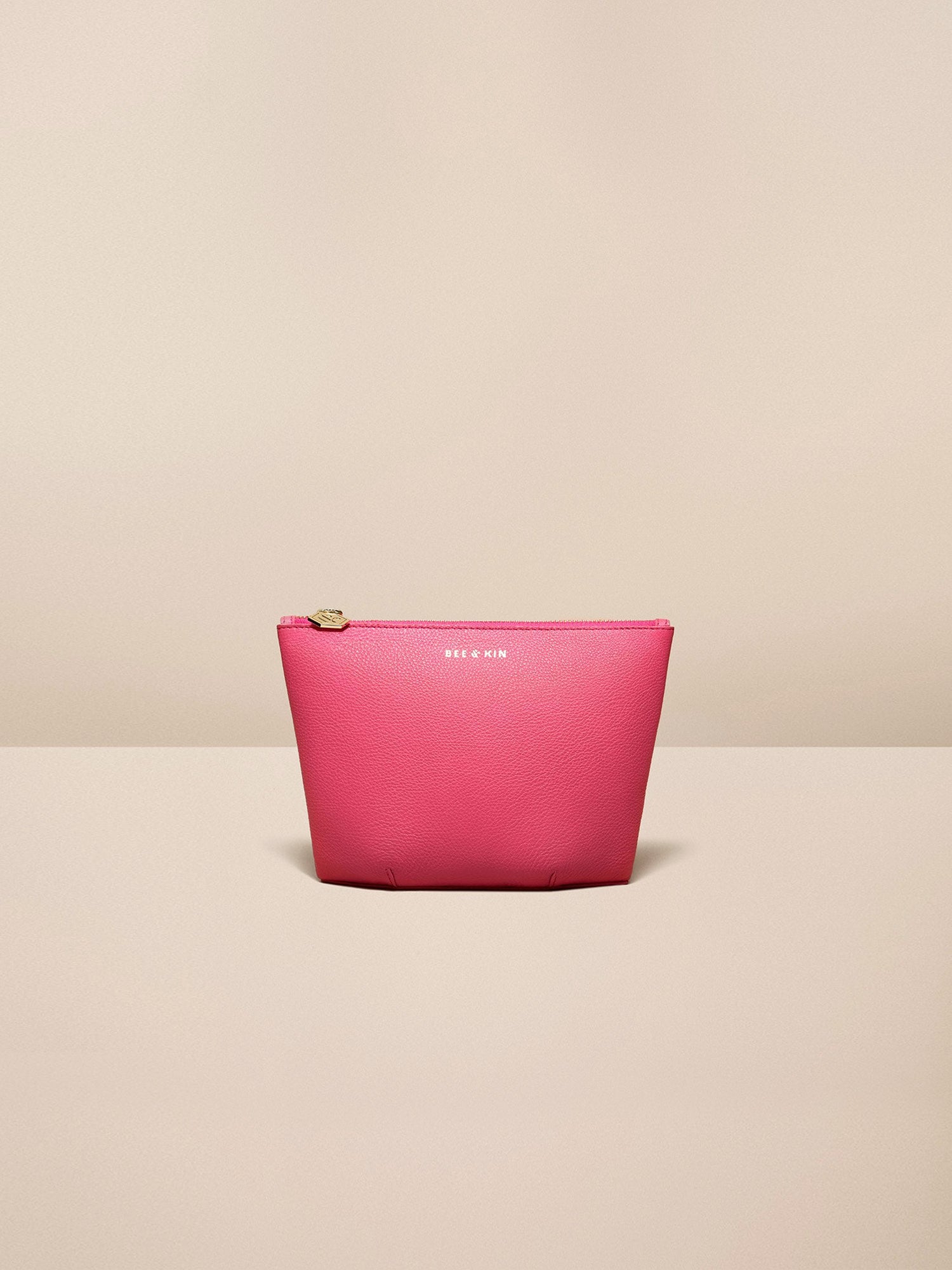 Pink Leather Pouch Purse