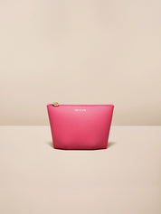 Pink Leather Pouch Purse