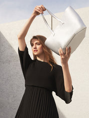 silver carryall tote bag