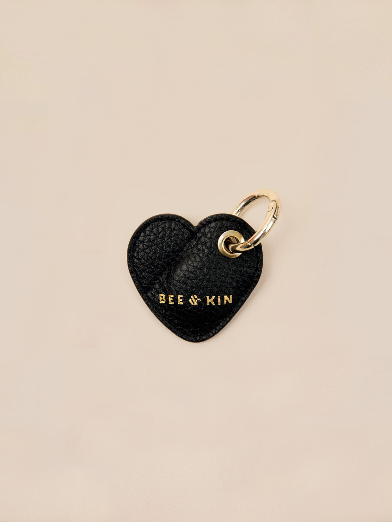 Black Leather AirTag Keychain