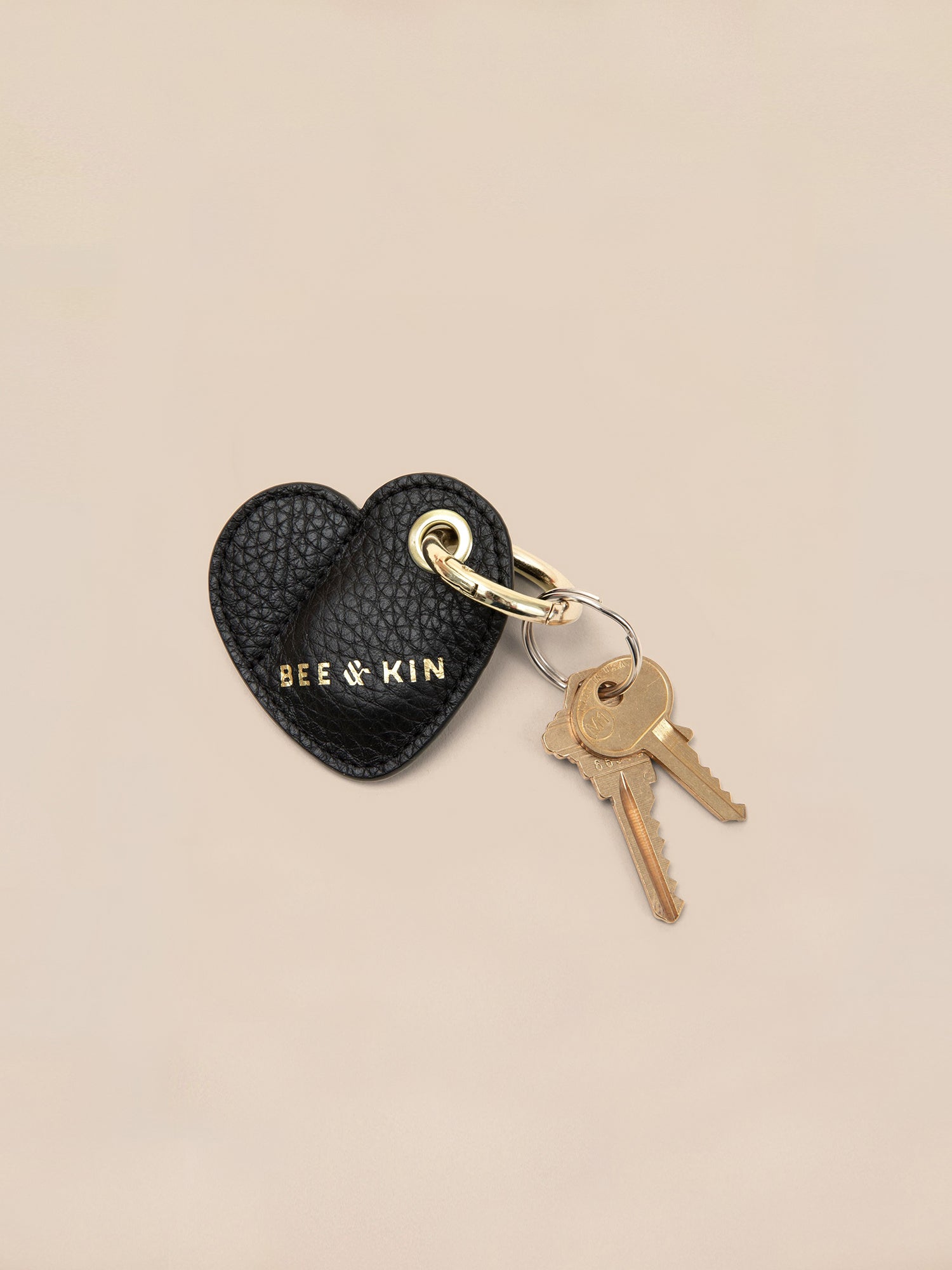 Black Leather AirTag Keychain