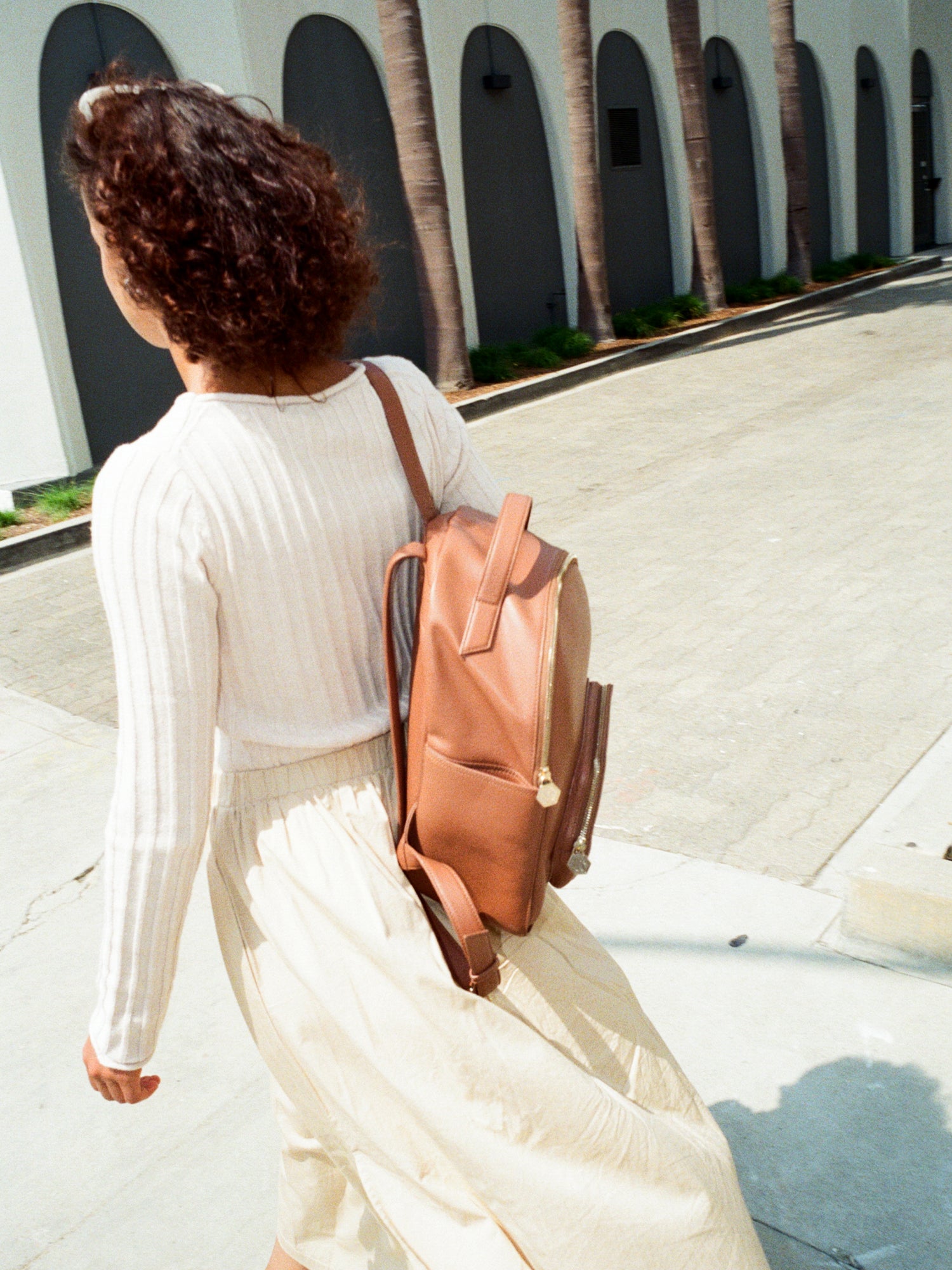 Brown Leather Laptop Backpack