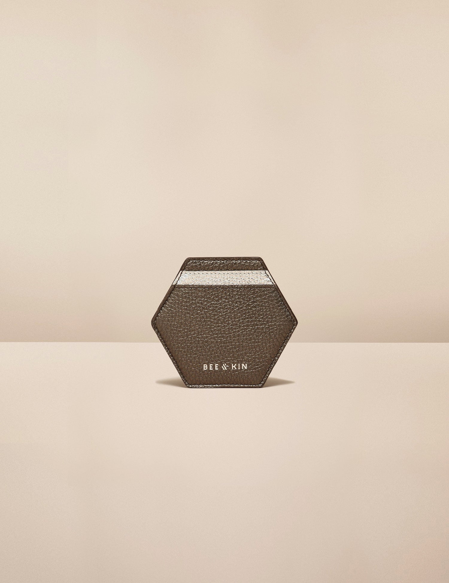 Gray Leather Card Holder