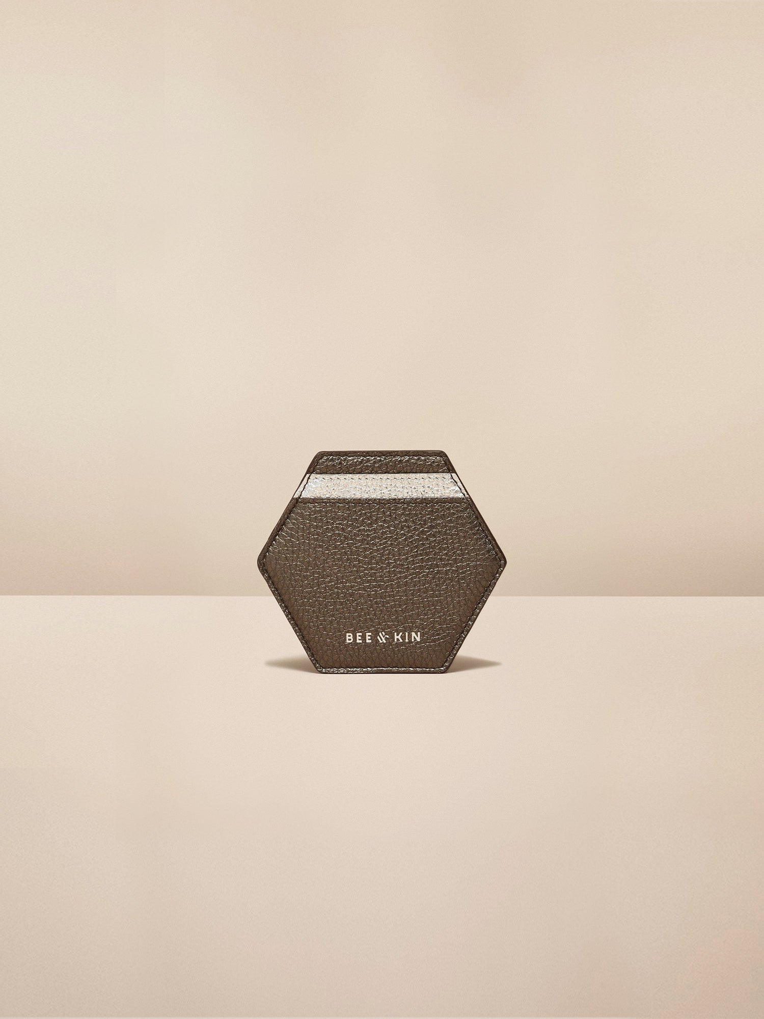 Gray Leather Card Holder