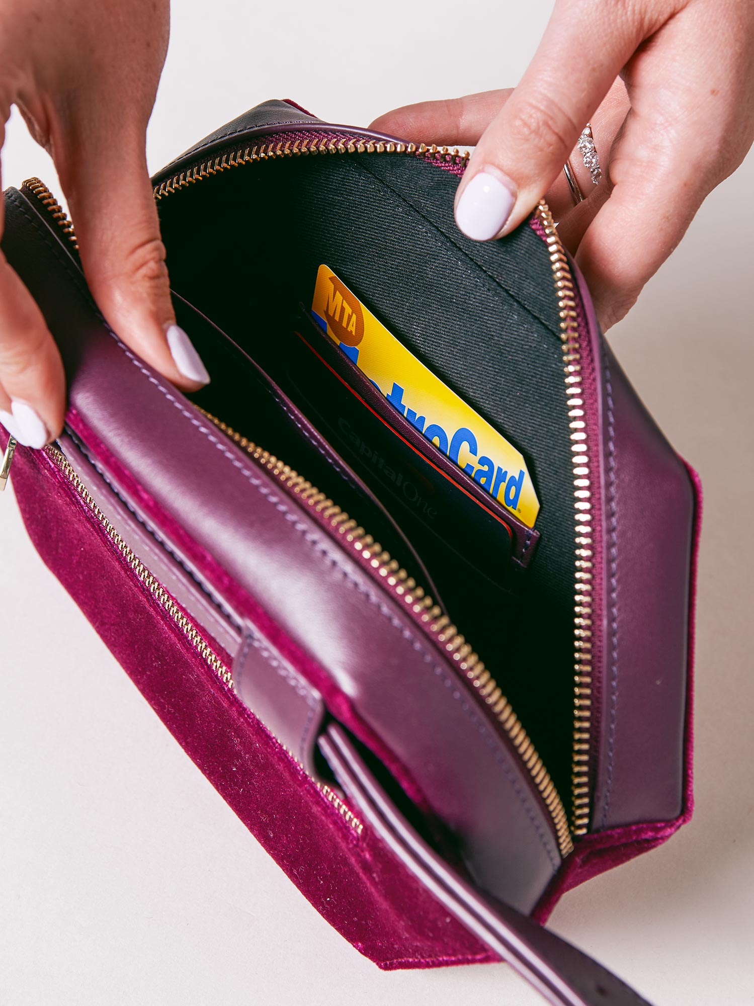 Purple Velvet Belt Bag