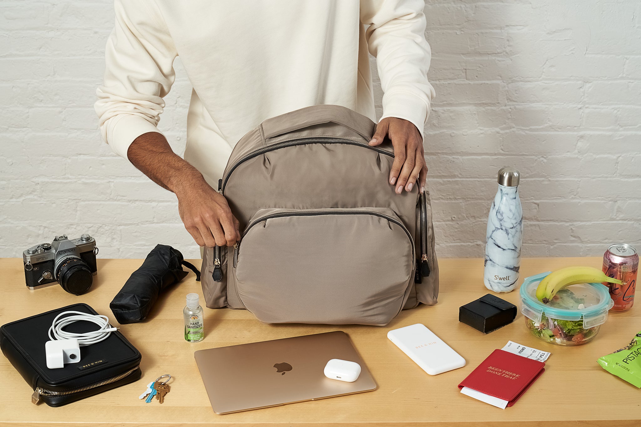 Smart Backpacks For Travel In Mushroom – BEE AND KIN