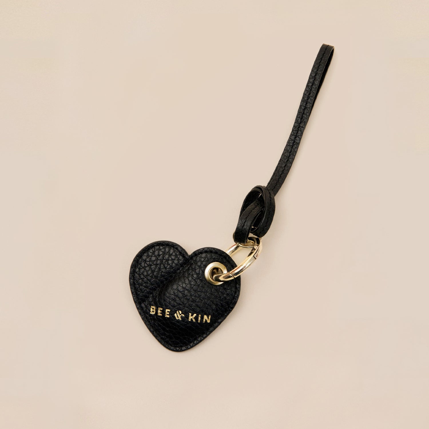 Black Leather AirTag Keychain
