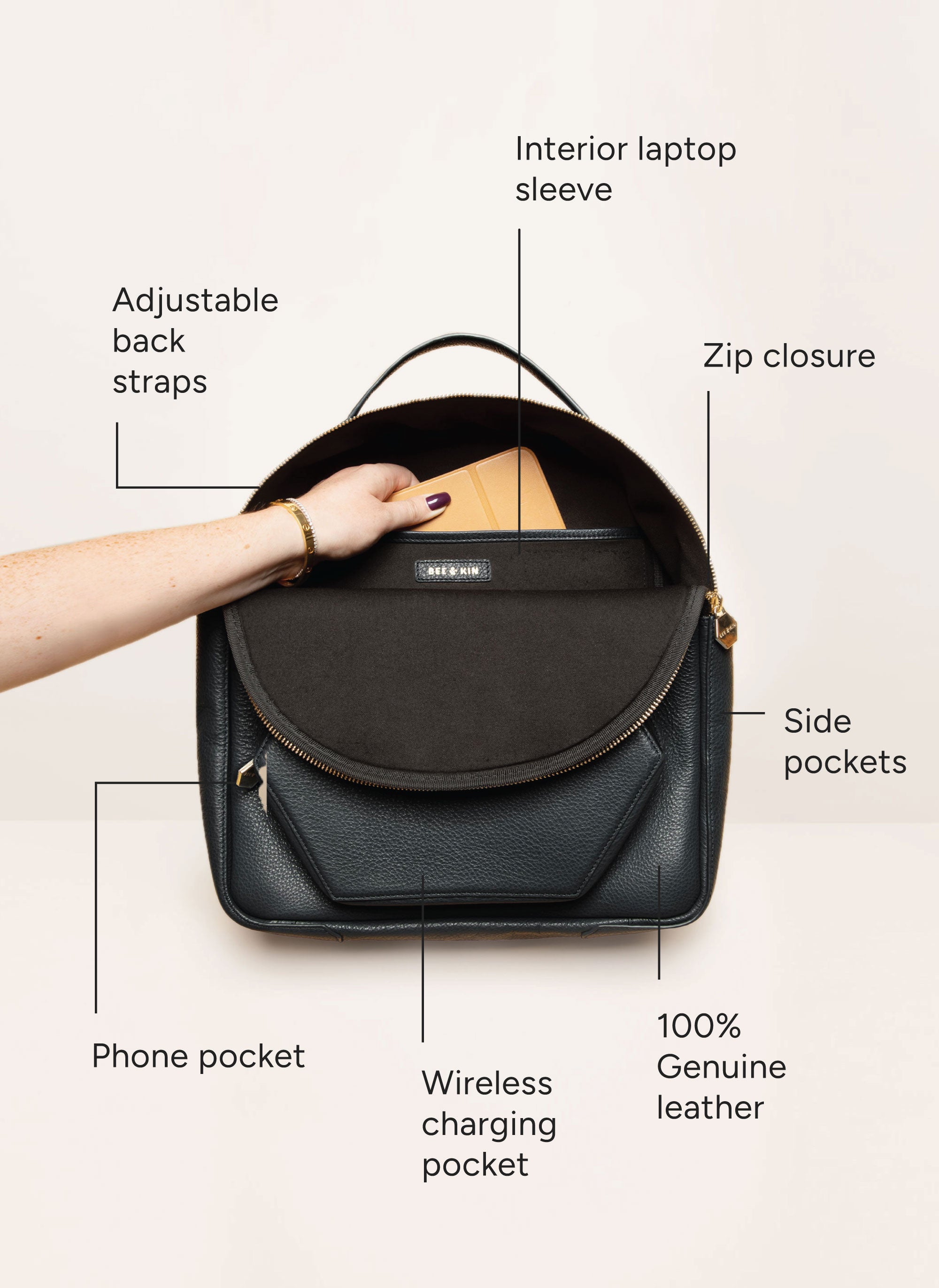 【美品】NOMADIK ウェア L BEG 22-23 Midi Nomad Backpack In Coffee | Brown Leather Laptop