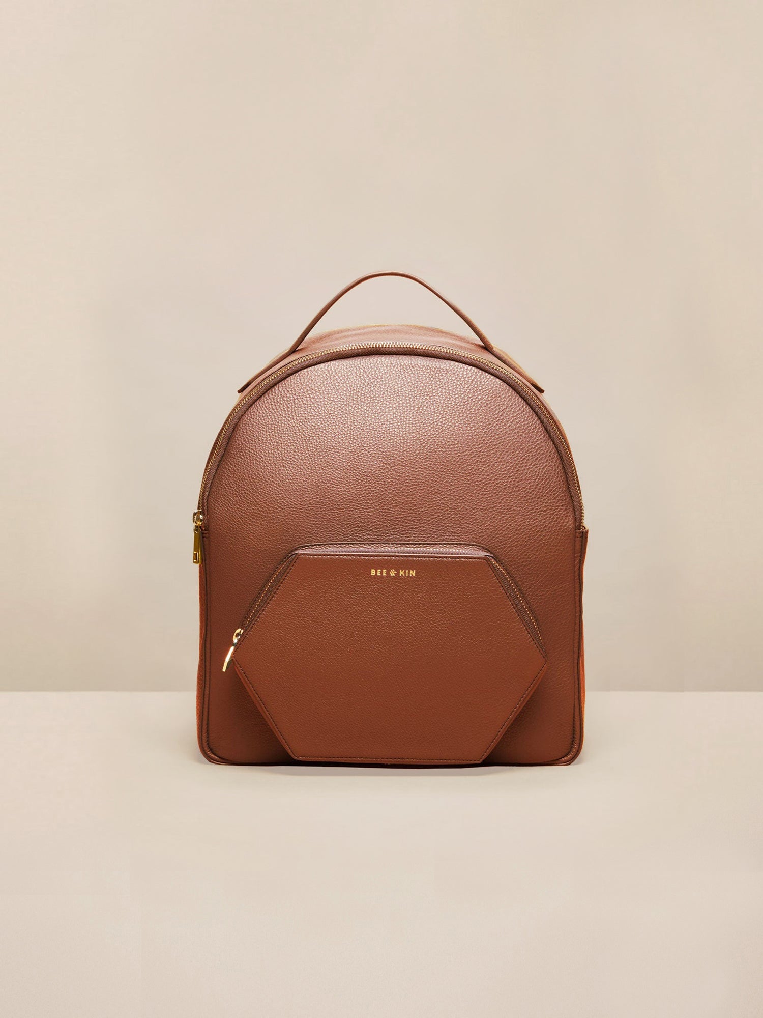 Midi Nomad Backpack In Coffee | Brown Leather Laptop Backpack – BEE AND KIN